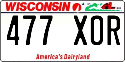 WI license plate 477XOR