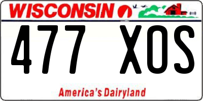 WI license plate 477XOS