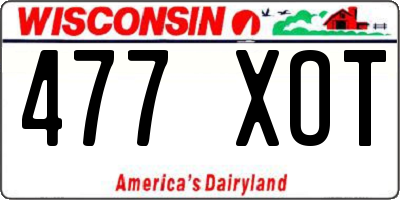 WI license plate 477XOT