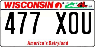 WI license plate 477XOU