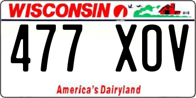 WI license plate 477XOV