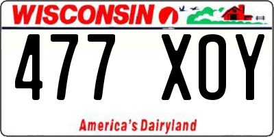 WI license plate 477XOY