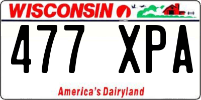 WI license plate 477XPA