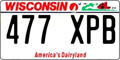WI license plate 477XPB