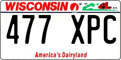 WI license plate 477XPC