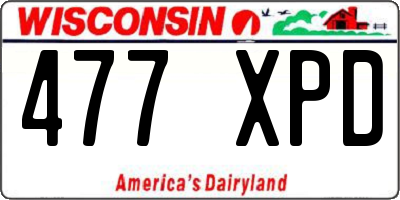 WI license plate 477XPD