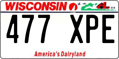 WI license plate 477XPE
