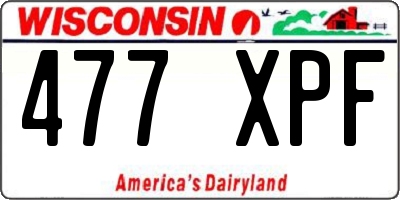 WI license plate 477XPF