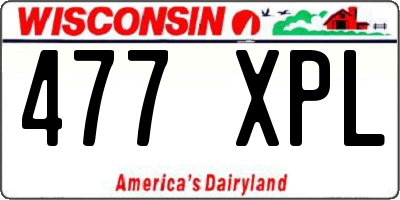WI license plate 477XPL