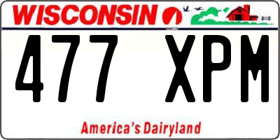 WI license plate 477XPM