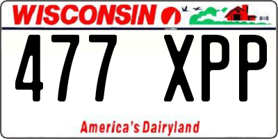 WI license plate 477XPP