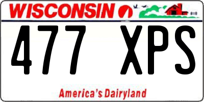 WI license plate 477XPS