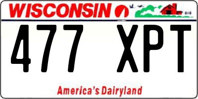 WI license plate 477XPT