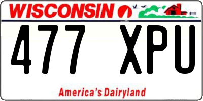 WI license plate 477XPU