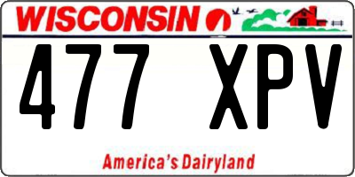 WI license plate 477XPV