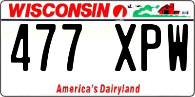 WI license plate 477XPW