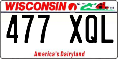 WI license plate 477XQL