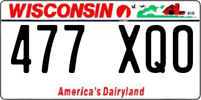 WI license plate 477XQO