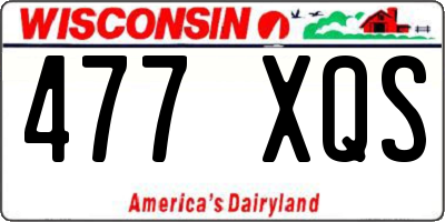 WI license plate 477XQS
