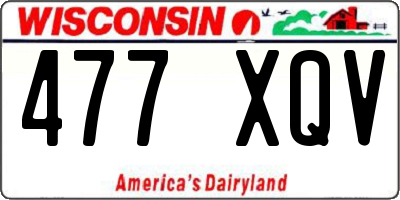 WI license plate 477XQV