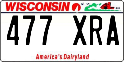 WI license plate 477XRA
