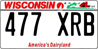 WI license plate 477XRB