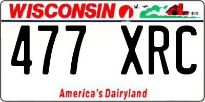WI license plate 477XRC