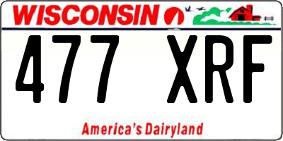 WI license plate 477XRF