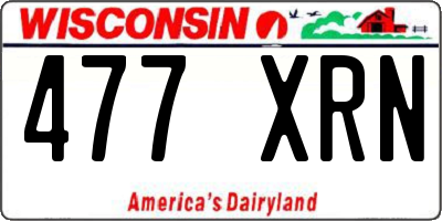 WI license plate 477XRN