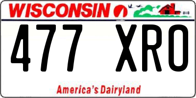 WI license plate 477XRO