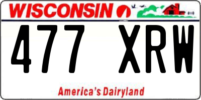 WI license plate 477XRW