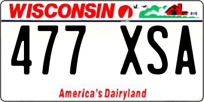 WI license plate 477XSA