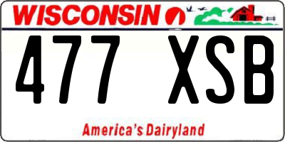 WI license plate 477XSB