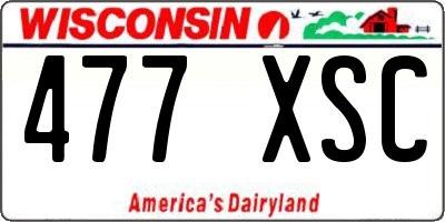 WI license plate 477XSC