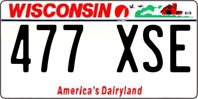 WI license plate 477XSE