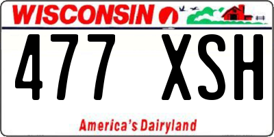 WI license plate 477XSH