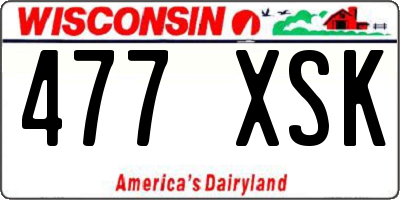 WI license plate 477XSK