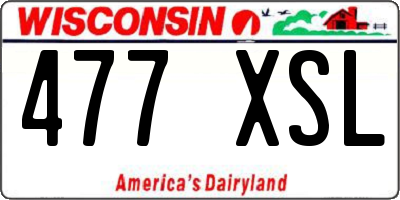 WI license plate 477XSL