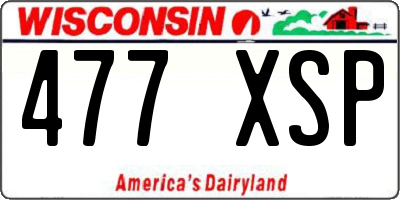 WI license plate 477XSP