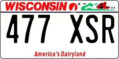 WI license plate 477XSR