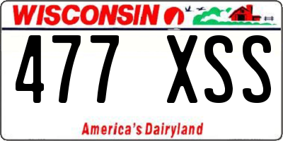 WI license plate 477XSS