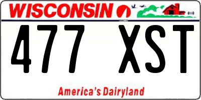 WI license plate 477XST