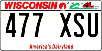 WI license plate 477XSU