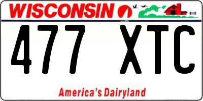 WI license plate 477XTC