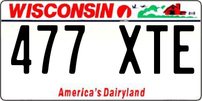 WI license plate 477XTE