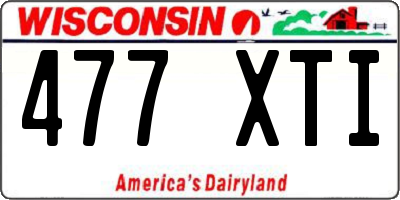 WI license plate 477XTI