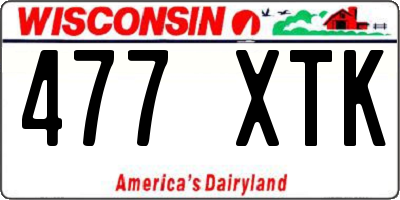 WI license plate 477XTK