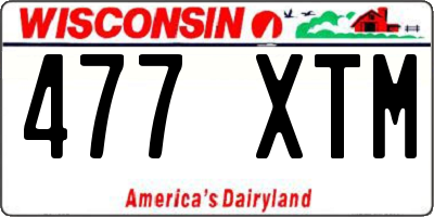 WI license plate 477XTM