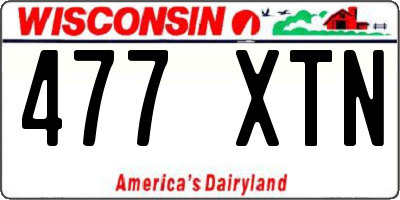 WI license plate 477XTN