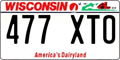 WI license plate 477XTO